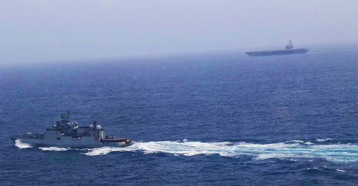 SpokespersonMoD's tweet image. The two-day integrated bilateral exercise between Indian and #USForces in the #IndianOceanRegion concluded on June 24, 2021. #IndianNavy along with #IndianAirForce participated with #USNavy #CarrierStrikeGroup in the exercise.  pib.gov.in/PressReleasePa…