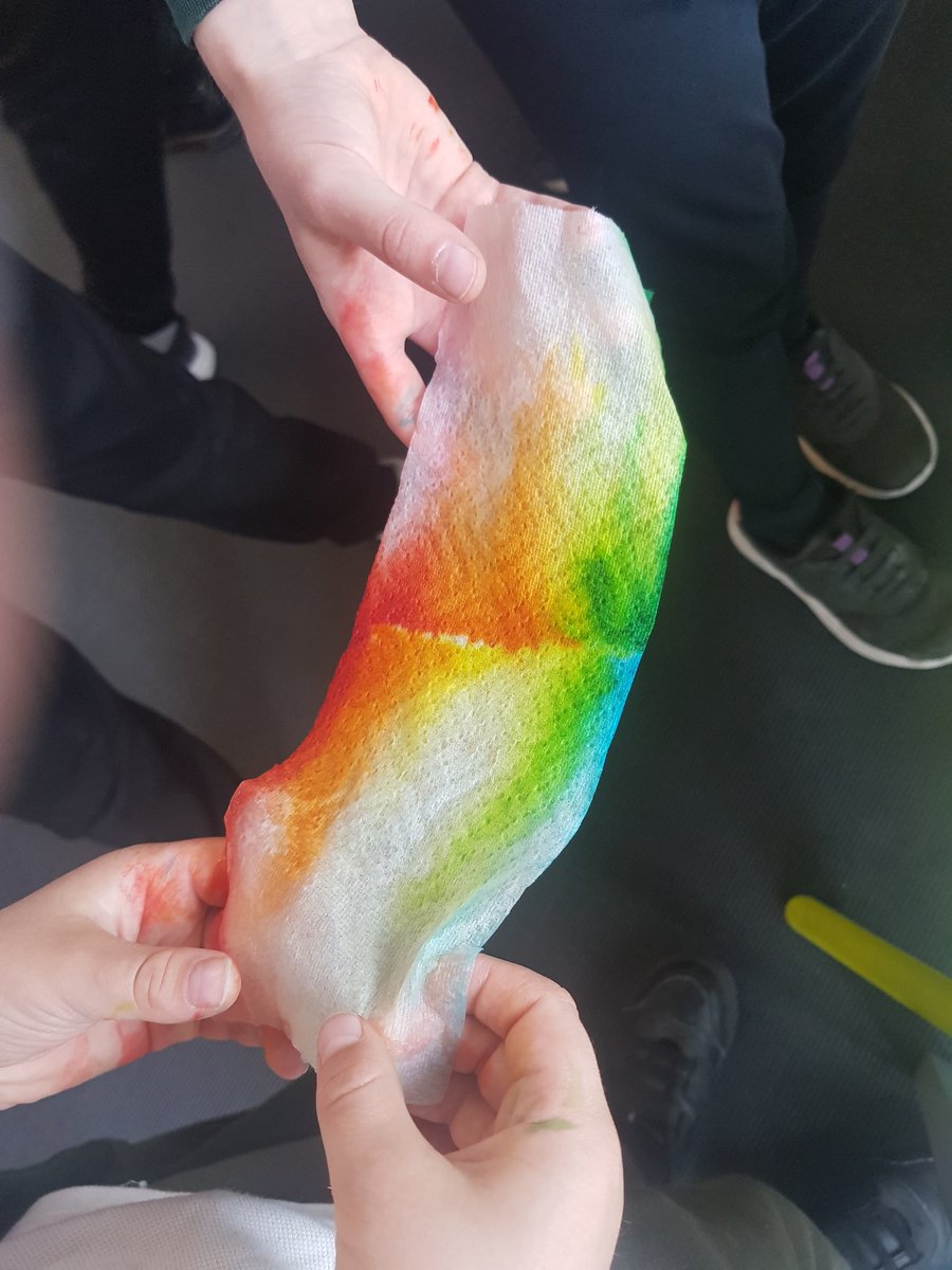 MissPhilip19's tweet photo. P3 have been experimenting with the solubility of ink by making rainbows for LGBTQ+ pride month. https://t.co/qM1nBClc75