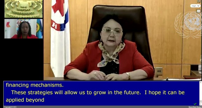 Bolormaa Nordov Secretary General, Mongolian Red Cross speaking at the United Nations. Women and children have been protecting their herds of livestock ahead of harsh winters known as Dzuds in Mongolia.