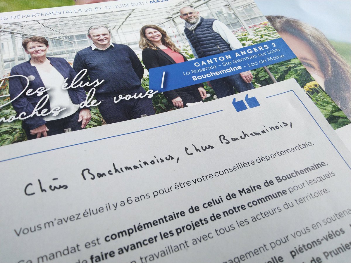 virgilevalette's tweet photo. Effectivement, être maire et conseiller départemental sont des fonctions complémentaires, étant ainsi objectivement plus au service des administrés qu'un maire accaparé par son activité professionnelle.
Dimanche, votez @MailletYvon2021 ! #departementales2021 #Angers2 #Bouchemaine https://t.co/QbzZlSSkQF