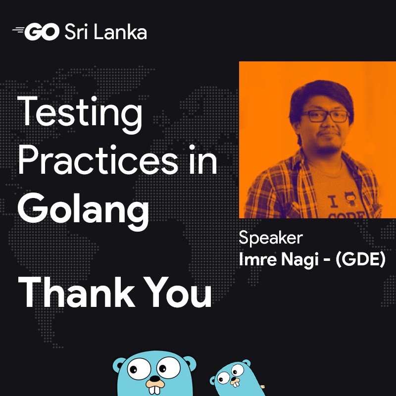 golangsrilanka's tweet image. Big gratitude to the Imre Nagi for making Testing Practices in Golang session a success. 

Thanks you for all go enthusiasts for making it positive. 

Slide Link: golang-talks.imrenagi.com 

#golang #gosrilanka #golangsrilanka