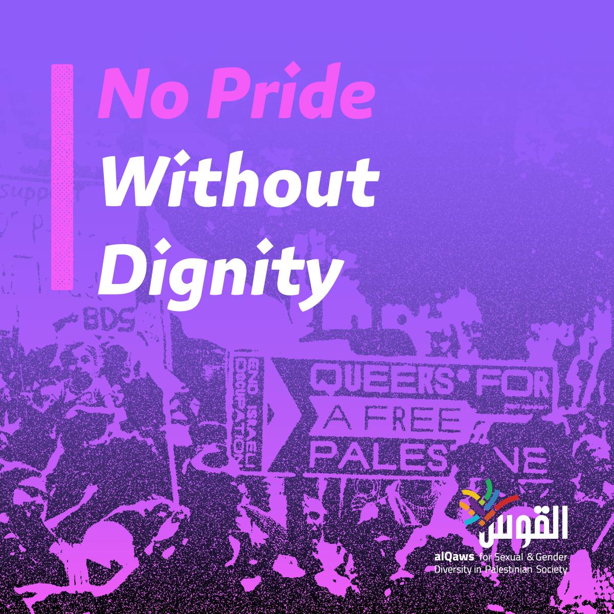 alQaws's tweet photo. Pride in TLV is another attempt to Pinkwash Israel's colonial crimes, but for queer Palestinians there is no pride without dignity! New resource on why queer visibility is not enough to combat the violence we face as queers living under settler colonialism https://t.co/Rw3q5kEQeP https://t.co/Cj44QSPd5w