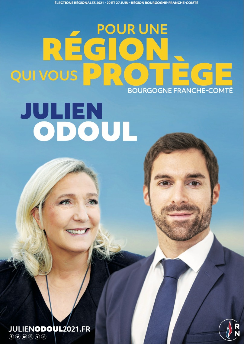 JeunesPlatret's tweet photo. #JeuDes7Differences Mais où est passée @MLP_officiel sur l'affiche du 2e tour de Julien Oudoul, candidat du RN en Bourgogne & Franche-Comté ? De l'orage dans l'air? 😅 https://t.co/vN76NLavOJ