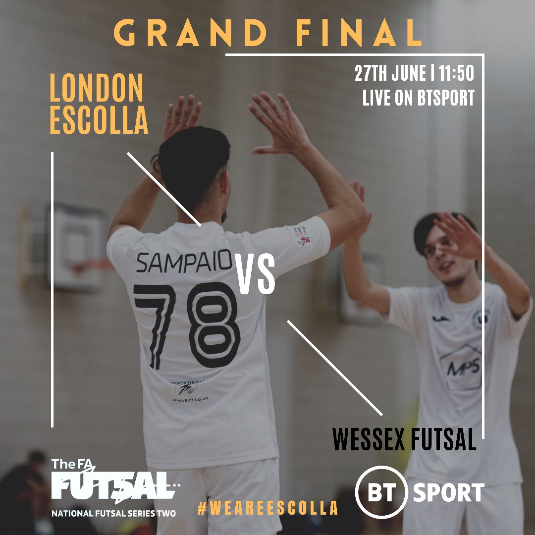 𝗧𝗵𝗲 𝗚𝗿𝗮𝗻𝗱 𝗙𝗶𝗻𝗮𝗹 💥

🏆 <a href="/FA_NFS/">FA National Futsal Series</a> T2 Final
🆚 <a href="/WessexFutsal/">Wessex Futsal Club</a> 
🏟 <a href="/wlv_uni/">University of Wolverhampton</a> (Walsall Campus)
🗓 27th June
🕰 11:50

📺 <a href="/btsport/">TNT Sports</a> 1️⃣ live 11:30
💻 youtu.be/IzpnreVzrXw