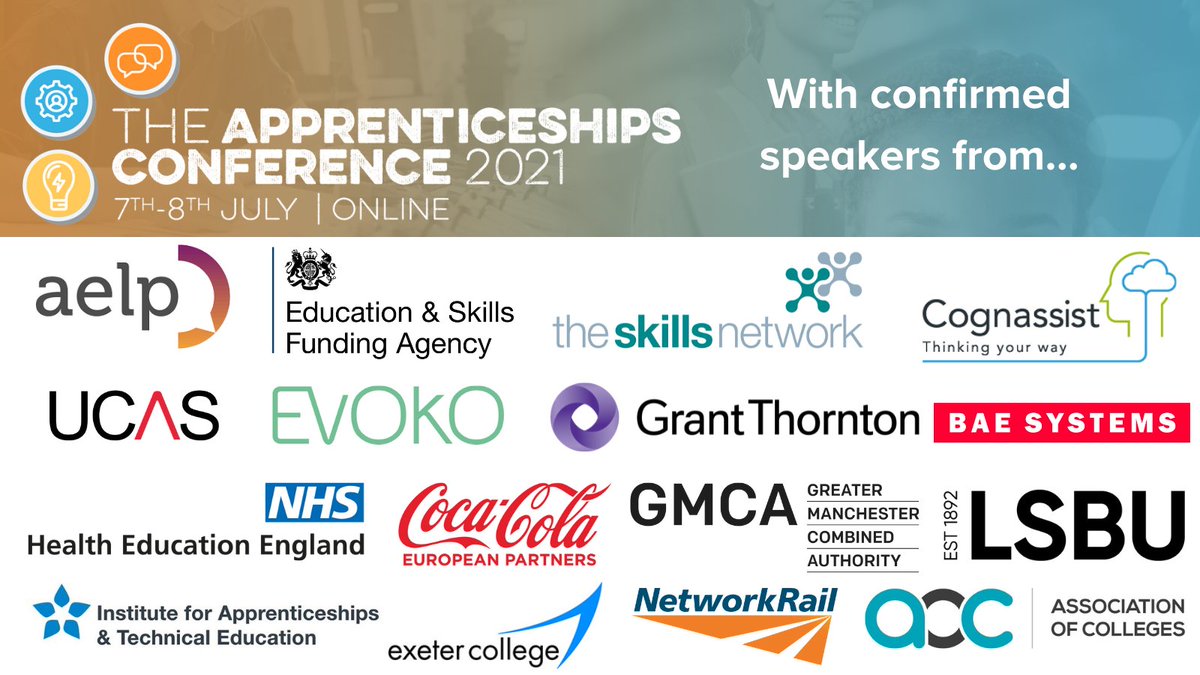 There's under 2 weeks to go until the Apprenticeships Conference 2021! Take a look at some of the fantastic organisations who will have representatives speaking over the 2 days below, and if you'd like to join us at the conference you can register here: hubs.la/H0R13pC0