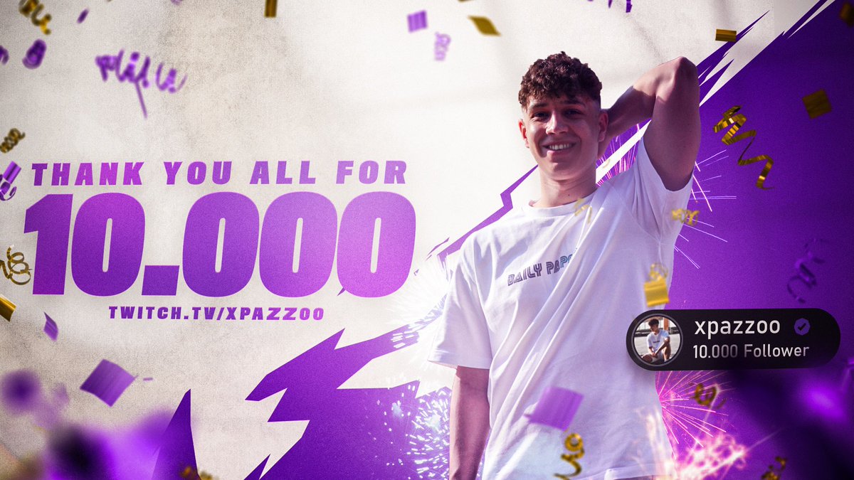 Danke für 10.000 follower auf <a href="/twitch/">Twitch</a> 💜🤍

Bin unglaublich stolz so eine krasse und treue community aufgebaut zu haben - danke an jeden der sich dazu entscheiden hat mich in irgendeiner art zu supporten 
Das ist erst der Anfang 🙏🏼