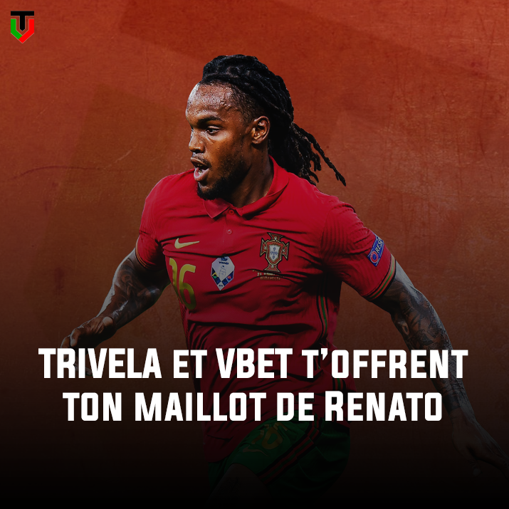 Trivela_FR's tweet photo. 🎁 C'est cadeau ! 🎁

A quelques heures du choc entre le Portugal et la Belgique, Trivela et VBet t'offrent un maillot de l'immense Renato Sanches ! 👑🇵🇹

Pour participer :
👉RT ce tweet
👉Follow @Trivela_FR + @VBET_fr 
TAS le 27/06 à 15h00. 🍀

VBet :  https://t.co/LMQCbiIdhY https://t.co/eO0ES3jLcP
