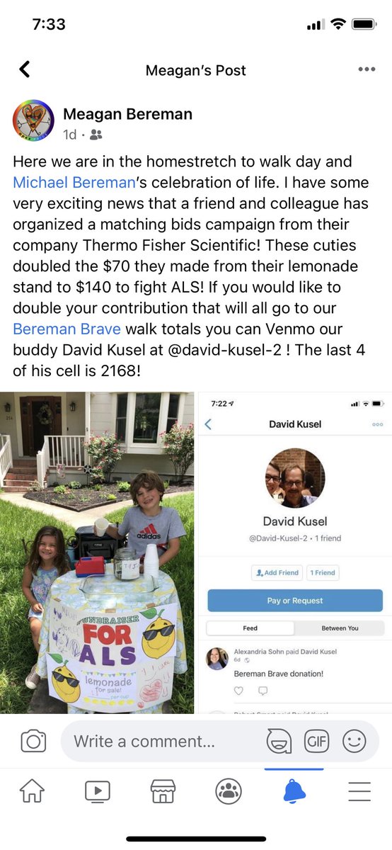 Tomorrow we’ll be celebrating Dr. Michael Bereman’s life by walking to support the ALS Association of NC. If you can’t make it but want to contribute, double your donation on Thermo’s dime via Venmo to David-Kusel-2! #TeamMassSpec let’s make the biggest impact we can in his name.