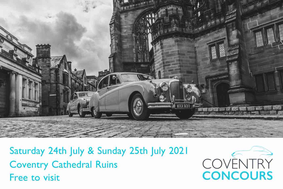 Would you like to see the best examples of Coventry's own designed & manufactured classic cars & motorcycles?

Then visit the @CovCathedral Ruins on 24th & 25th July 2021 🙂

No need to pre book, simply come along & join us!

📸:: Michael White

#CovMotoFest #CoventryConcours