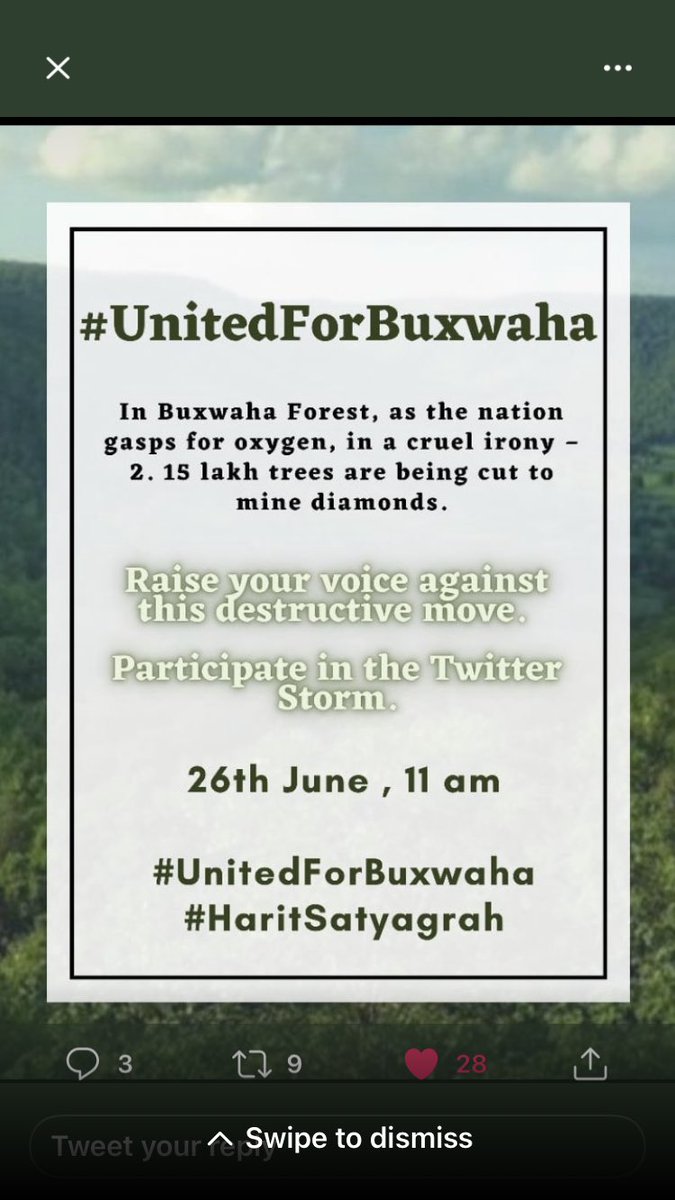mandaywall's tweet photo. #savebuxwaha #Buxwahaforest #SaveBuxwahaSaveLife https://t.co/PlRWoJaIqC