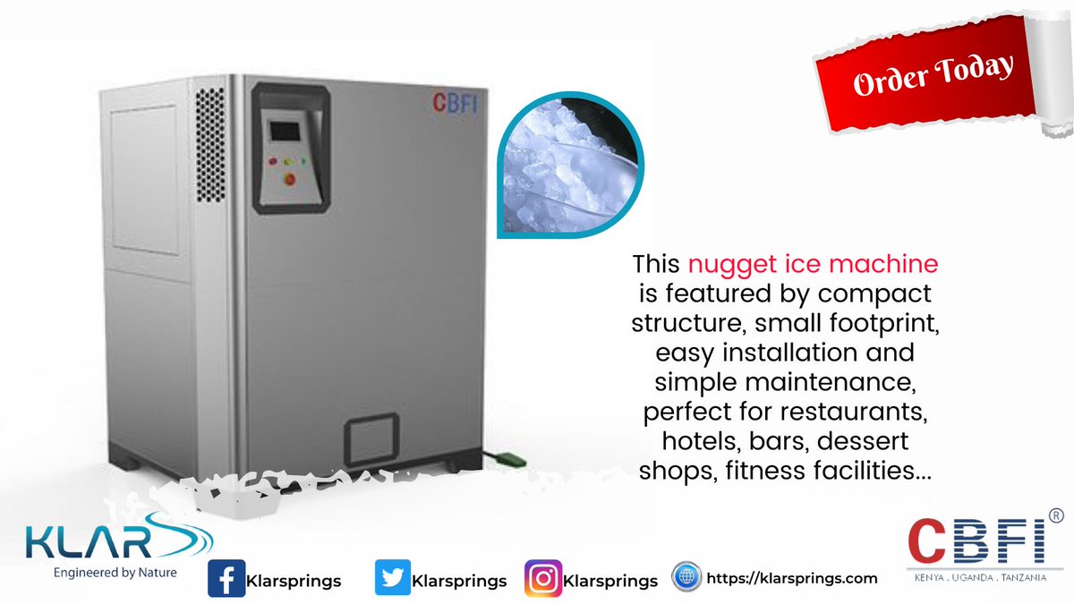 klarsprings's tweet image. Did you know that you can start a business that has guaranteed profit??? Do not just take my word for it, instead invest in this nugget ice machine to experience it for yourself. #Nuggeticemachine #CBFI  #Business #funfriday #KlarSprings #fridayvibes #lifeoftheparty