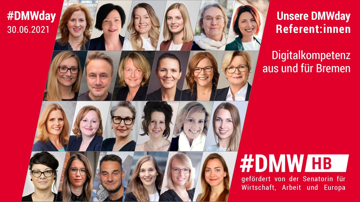 In den letzten Wochen haben wir die Themen aller 12 Beiträge beim #DMWday vorgestellt. Wow! Wir freuen uns über so viele spannende Themen und noch mehr tolle Referent*innen! Vielen Dank an @SWAEBremen für die Unterstützung!👏

Dabei sein lohnt sich ➡ bit.ly/3h6uNc8 #DMW
