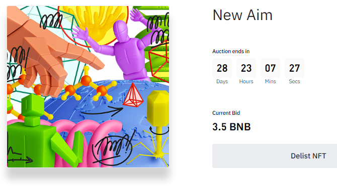 #NFT platform from <a href="/binance/">Binance</a> launched yesterday!
First bid on one of my collab works, this one 'New Aim' <a href="/anklovee/">Alex Gorin</a>  @TheBinanceNFT @BinanceRussian 
check the link: binance.com/en-AU/nft/good…  
#BinanceNFT #NFTCommunity