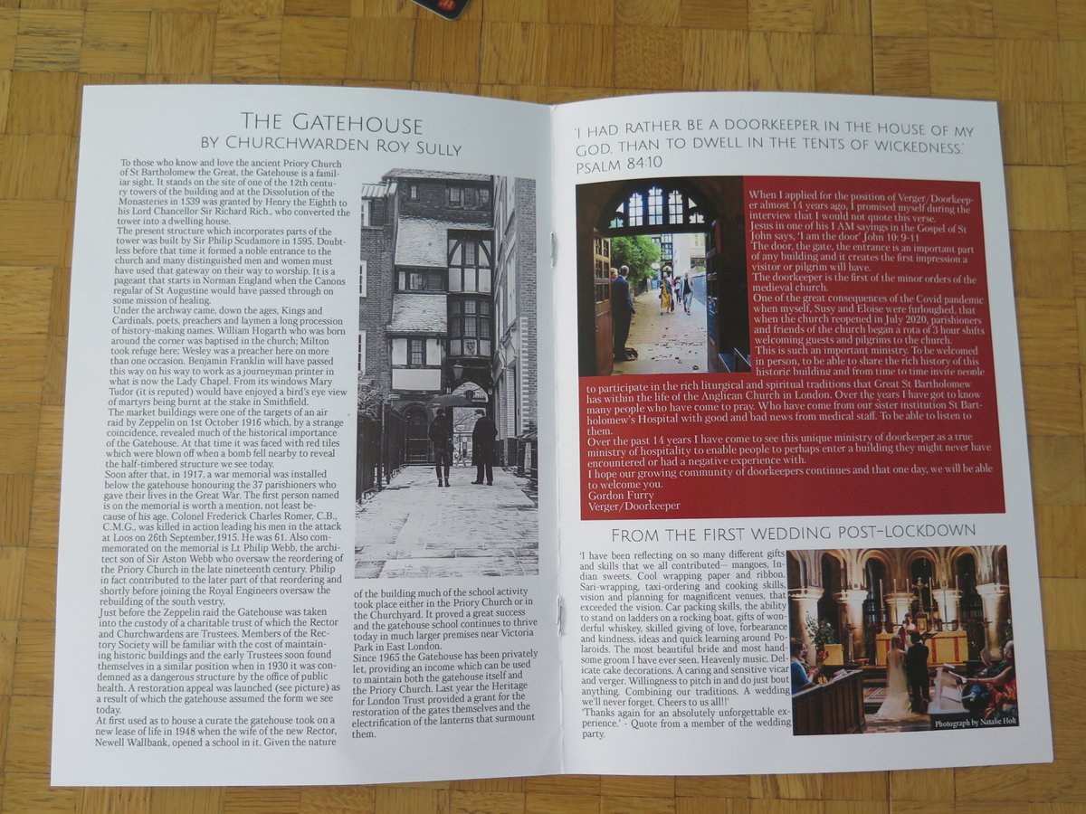 susanjcarey's tweet photo. Today's post brings 'Friends of Great St Bartholomew' membership cards for my husband and me with a rather smart newsletter. The typeface is tiny - is this to make it look like a prayerbook or is this just my eyes getting old? @StBartholomews https://t.co/ilw7IhSRMZ