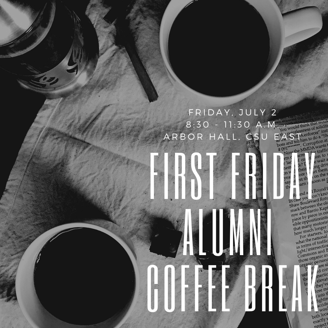 It's that time again... First Friday Alumni Coffee Break is next week. Join us Friday, July 2 where the Alumni Association will be offering coffee, tea, pastries, fruit, and an opportunity to network or just work. Sign up today claytonstate.qualtrics.com/jfe/form/SV_dm…