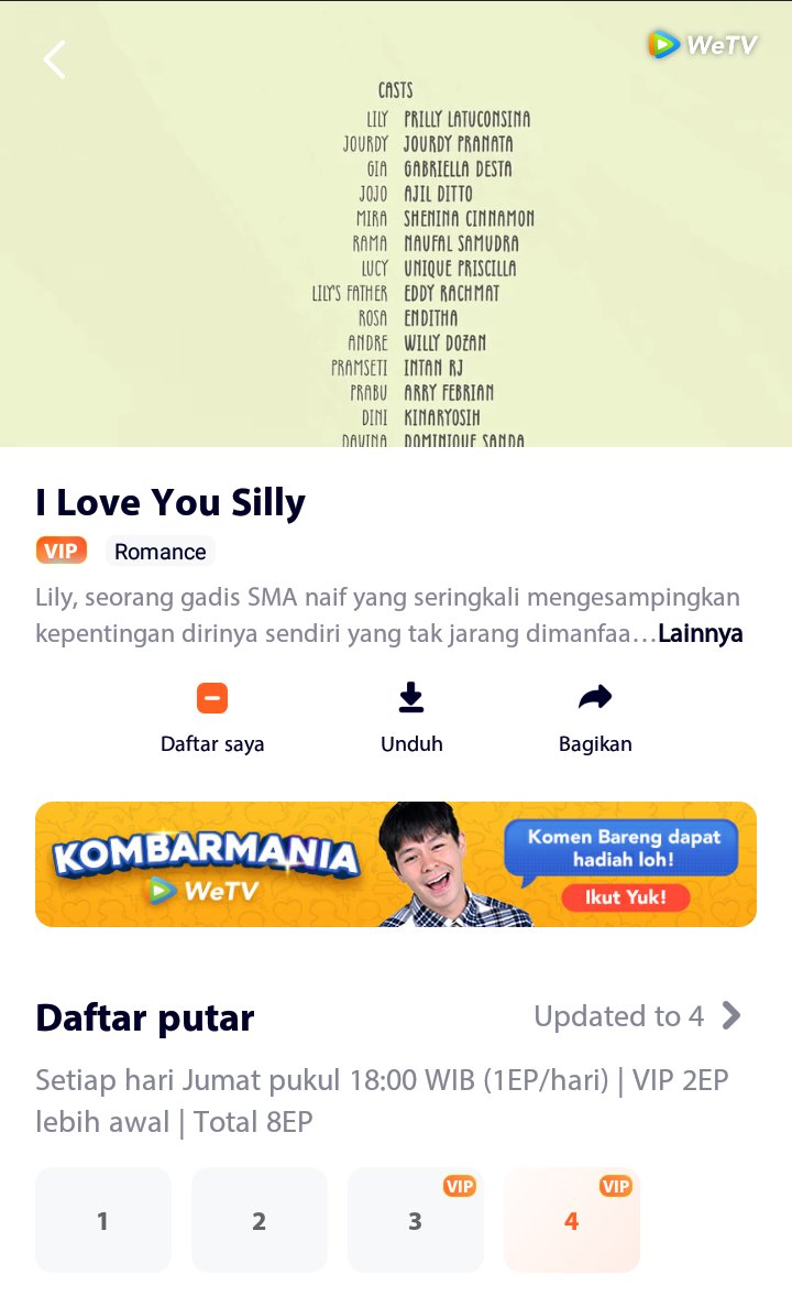 liimineral's tweet photo. Eps 4 kali ini campur aduk, ada romantis trus ada sedih jg eh di ending bikin penasaran, dengan ungkapan dari gia🙂 
Pen cepat hari Jumat lagii😭😂

#ILoveYouSilly #wetv https://t.co/G5syjwGk4l