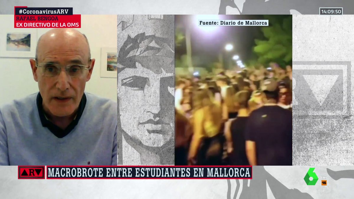 DebatAlRojoVivo's tweet photo. 🔴 Rafael Bengoa, sobre los brotes entre estudiantes en Baleares: "Algo hay que regular para que no se repita"  #CoronavirusARV ▶ https://t.co/MF3qM4qf3Q https://t.co/lwpZM6y7hT