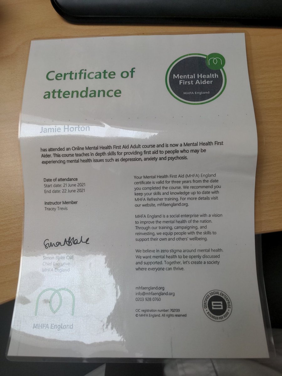 I am a fully qualified Mental Health First Aider. I am here for any staff at <a href="/Elloweshallspo1/">Ellowes Hall Sports College</a> to help you through any difficult times. My door is literally always open. #MentalHealthMatters