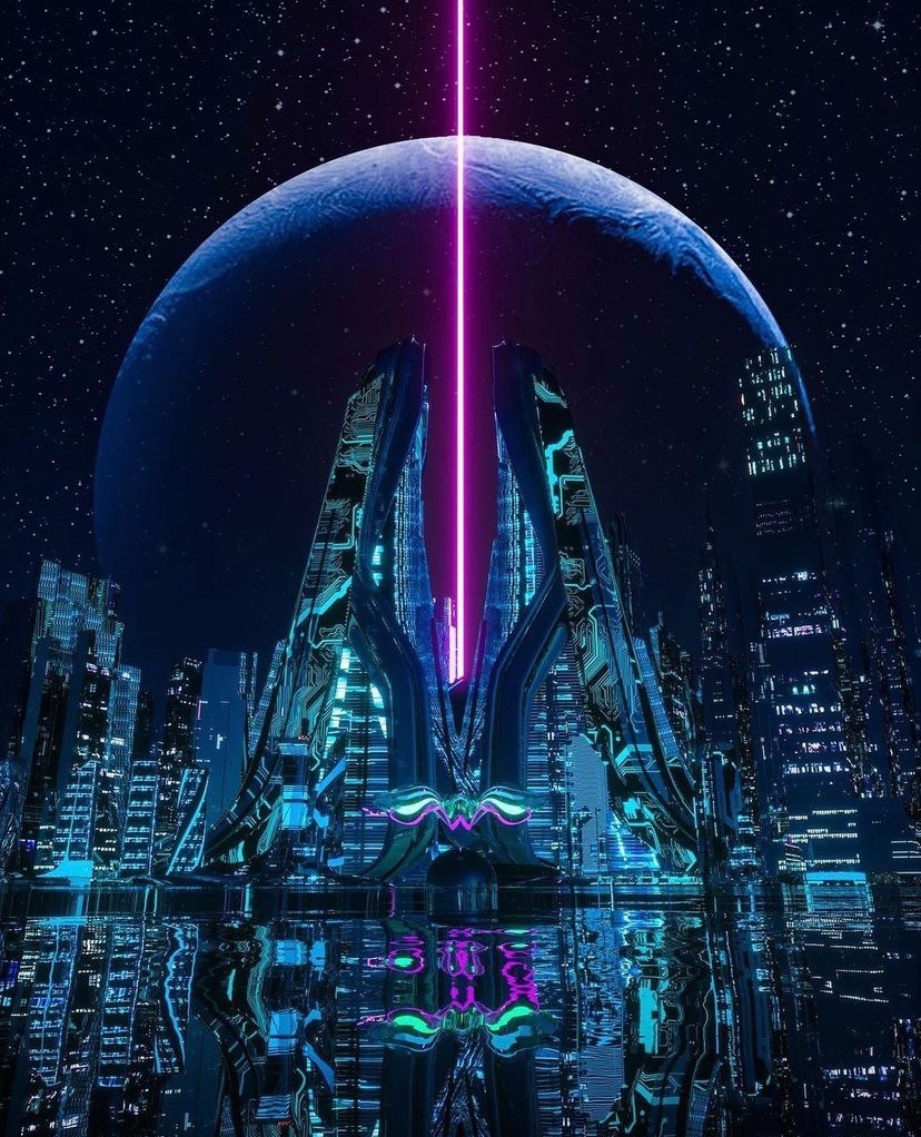 AstrovadaReal's tweet photo. Neon Cyberscape. 🌃

🎨 by Evan Rhodes (via farawayviews)

#aesthetic #cyberpunk
Aesthetic clothing and more at https://t.co/TvC2QzcSfJ https://t.co/tPle7tBlSa