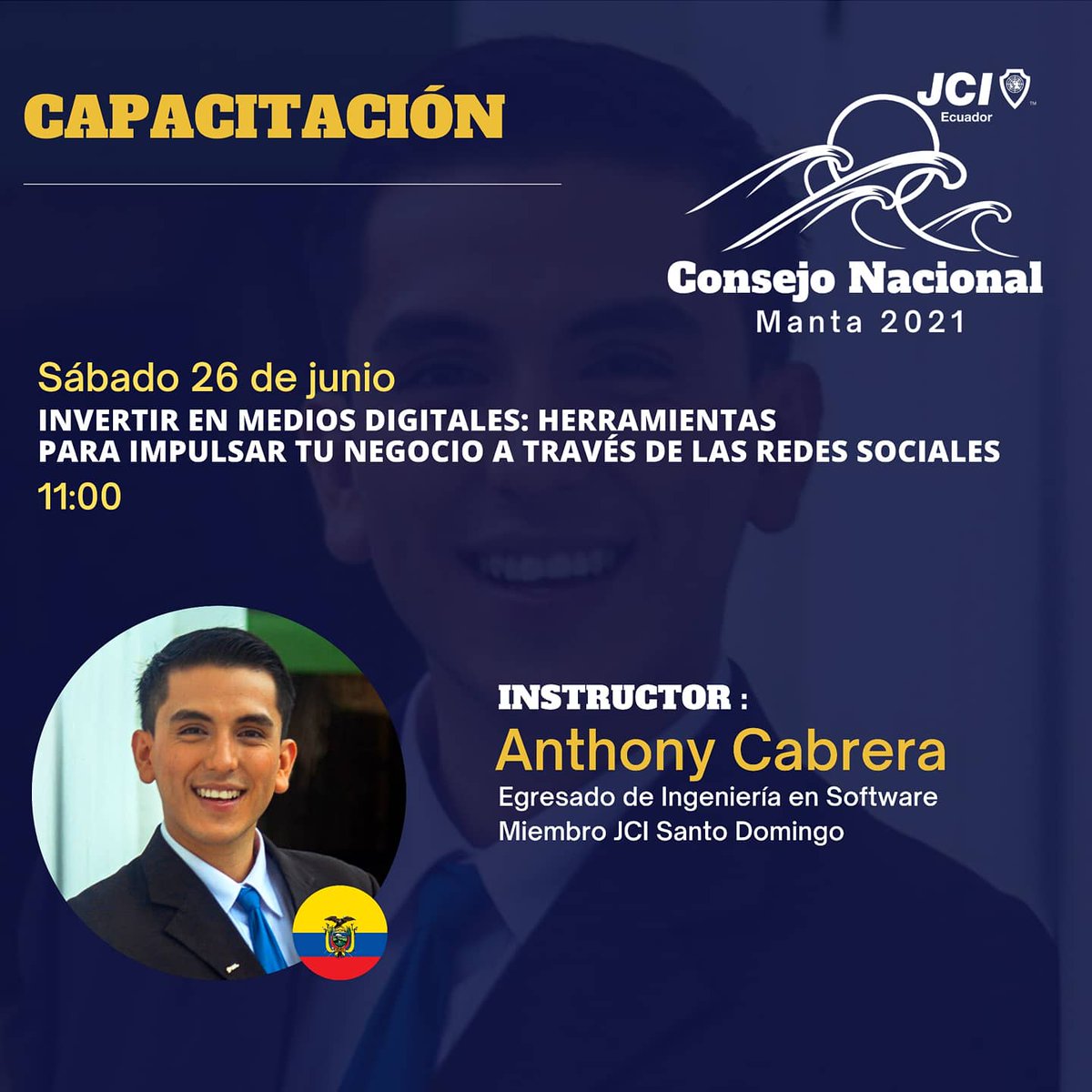 JCIEcuador's tweet photo. 📌 ¿Ya revisaste la agenda de capacitación? 

Conoce a nuestros instructores invitados.

¡Si estás inscrito al evento recuerda seleccionar a tiempo los enlaces!

#OneFuture #RiseWithJCI #InspiremosJCIEc2021 #JCIEcuador #ConsejoNacionalJCIEcuador2021 https://t.co/X1x4JOWQsp