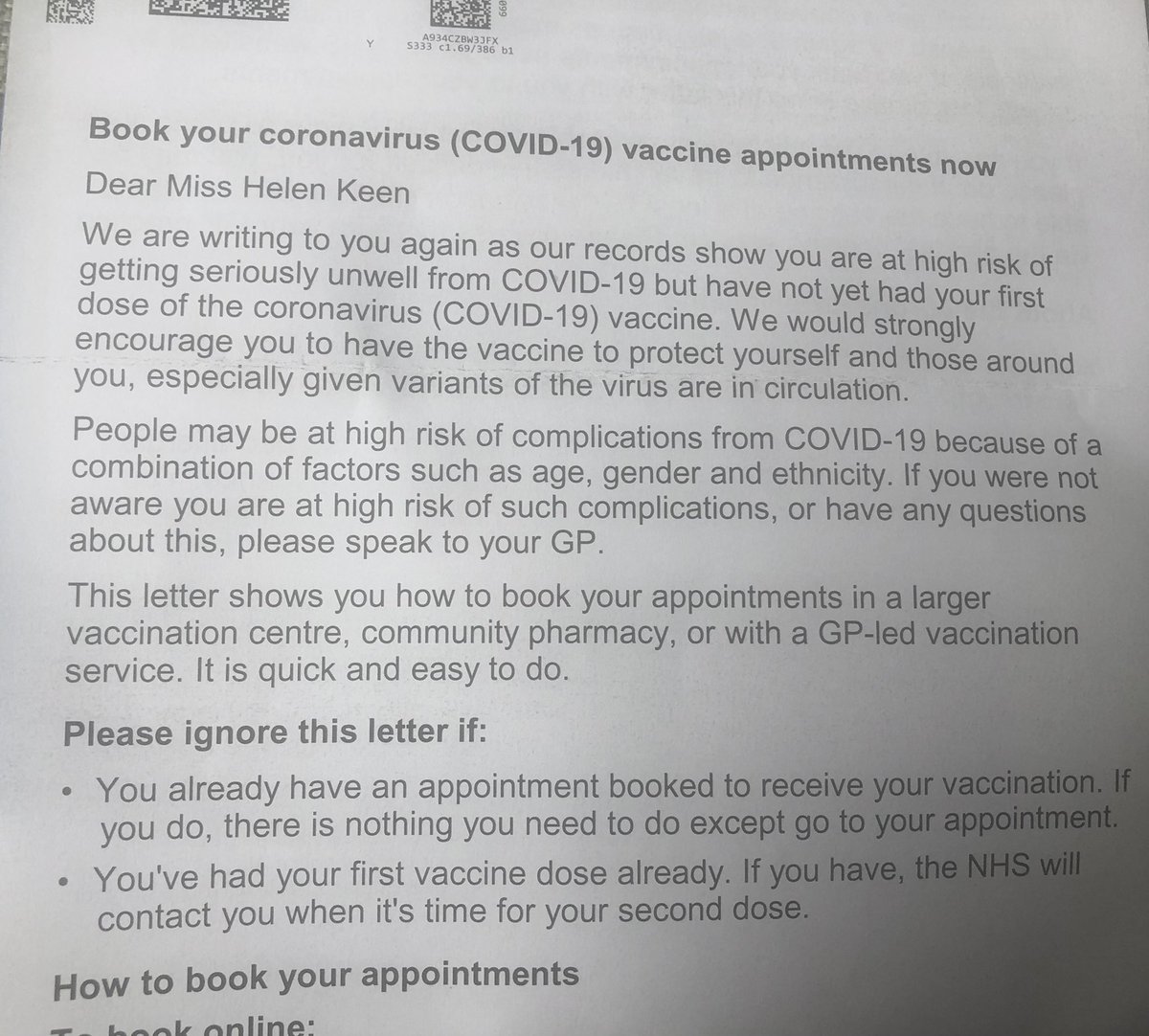 I love the <a href="/NHSuk/">NHS</a> but what a total waste of money!! Surely my medical records show I have had both vaccines!!