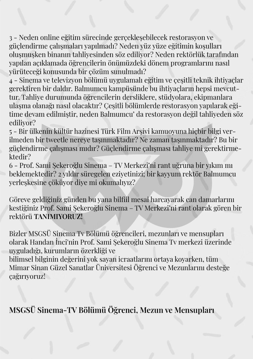 MSÜ Sinema TV de neler oluyor?!!!