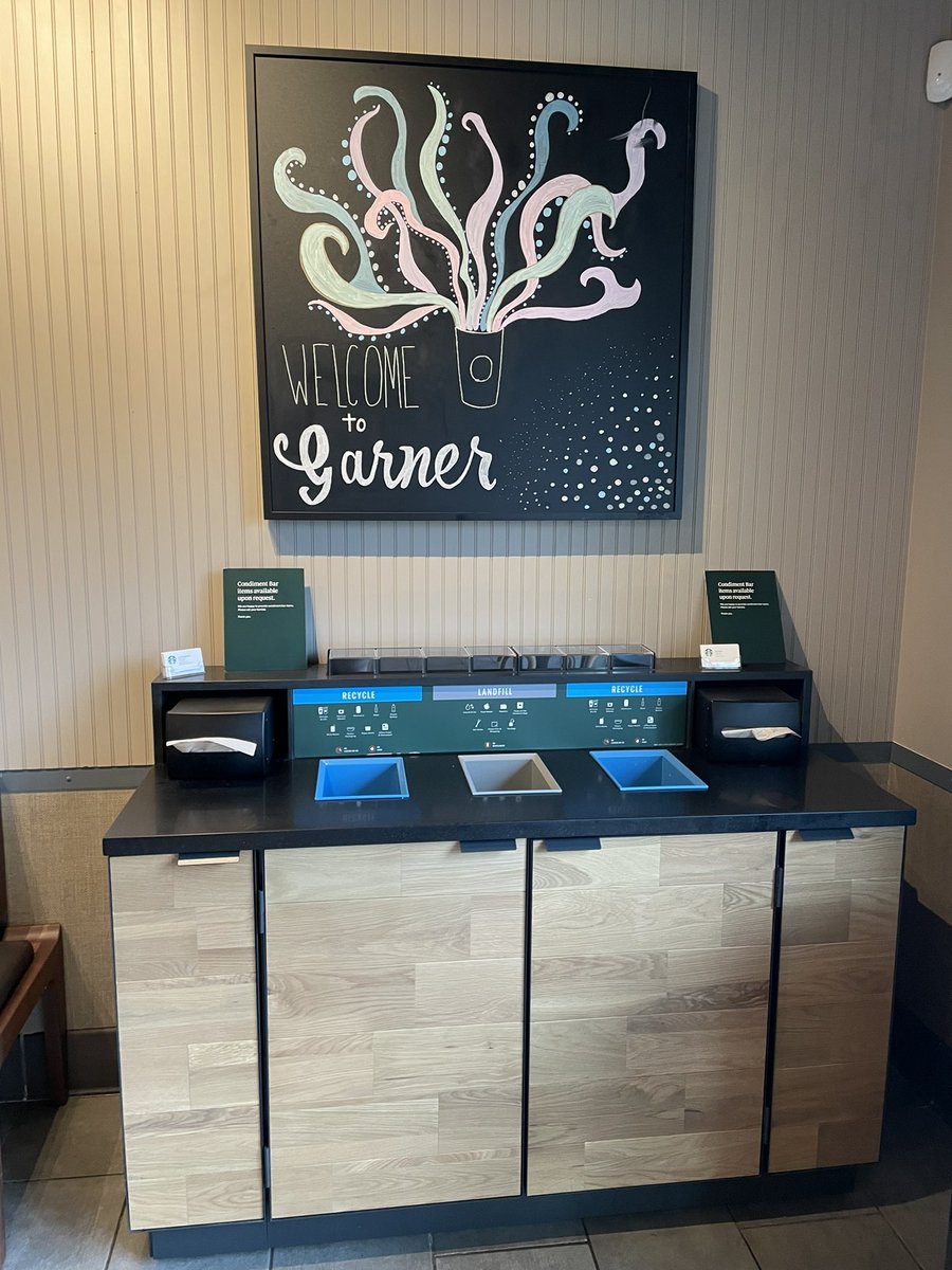 Love the new Starbucks upgrade to Garner! Looks great and the staff was amazingly happy and welcoming this morning! Love Garner!