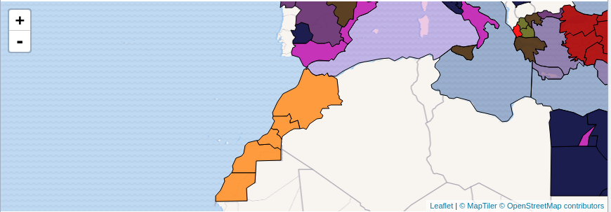 warofrepublics's tweet photo. Map update - Morocco

Morocco is now in the game with 5 regions, one army and some budgets(cities, armies, ..)

Join us: https://t.co/hD6yqAyxB1

#gamedev #indiegamedev #indiedev #indiegame #indiewatch #indieGameTrends #erepublik https://t.co/gaaQRAaR3H