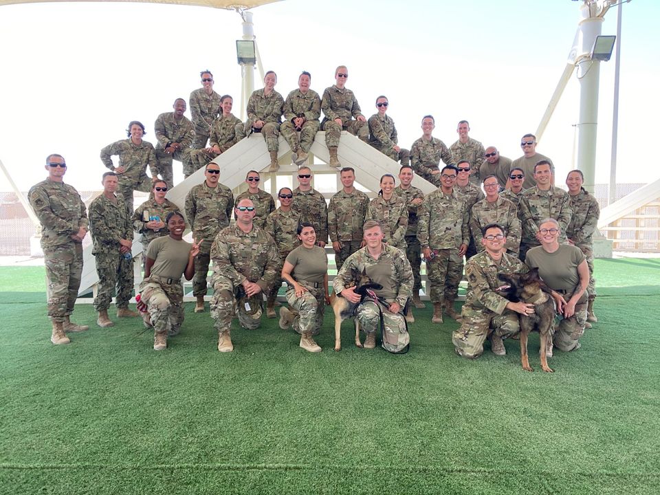 grandslamwing's tweet photo. Check out our K-9 team over at the 379th ESFS. They're an awesome, hard working group! Oh and their handlers aren't too bad either 😉
#DefensorFortis #K9 #SecurityForces #GrandSlamWing #WinReadyRepeat
@USAFCENT @CENTCOM https://t.co/a9kAq4CdzW