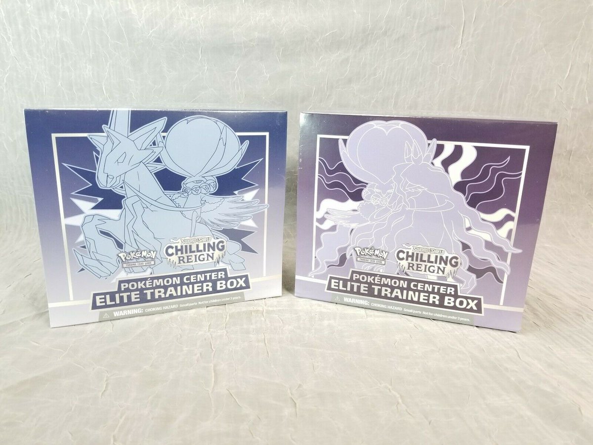 Little_Leota's tweet photo. Pokemon https://t.co/U91lgj5HtA #pokemon #chillingreign 2x Pokemon Center ERROR Chilling Reign Elite Trainer Box Shadow &amp; Ice Rider ETB https://t.co/whmkDFCinA