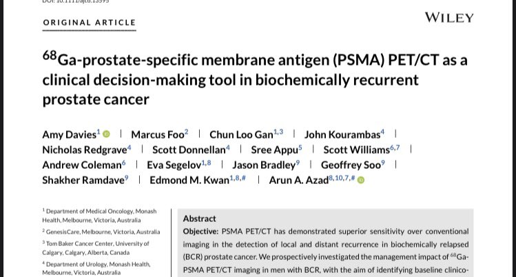 I learnt so much from so many kind, experienced, generous, considered and polished co-authors in this project. 110% grateful! @EdmondMKwan @AzadOncology @profevasegelov @ChunLGan