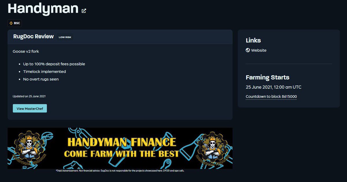 HandymanFinance's tweet photo. Rugdoc Banners are Up! With good review 

Farming starting today
https://t.co/ys7DkLzXF4 https://t.co/z9U3dLR0U1