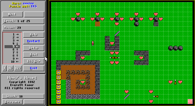 DosGamesCOM's tweet photo. Random game of the day:
Hero's Heart (Puzzle: Everett Kaser Software, 1994)
Download/play: https://t.co/SbJTau1YVU
#dosgaming #retrogaming #puzzle #blocks #boxxle #chipschallenge #ega https://t.co/VZtCHrDxcu
