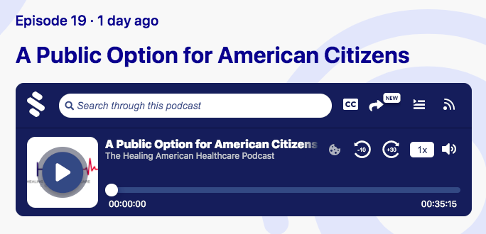 "A Public Option for American Citizens," my latest podcast, is now available. In it, Dr. Tom Bellavia and I discuss what needs to be considered going forward with a legislative strategy. conta.cc/3y5UznR