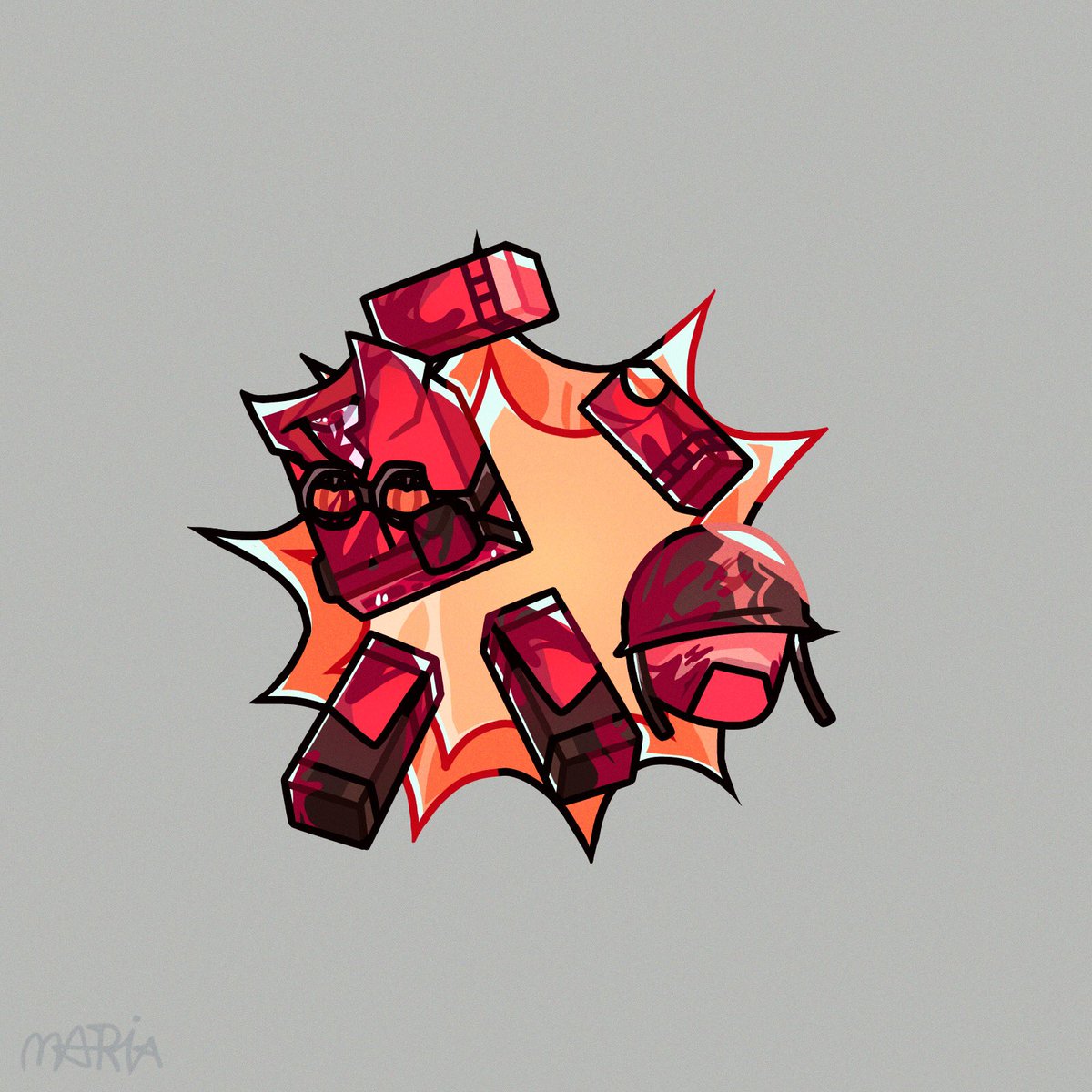 MariaArtWorks's tweet photo. (blood, gore⚠️)

💥 
#robloxart #tf2 https://t.co/uhikP0zs8u