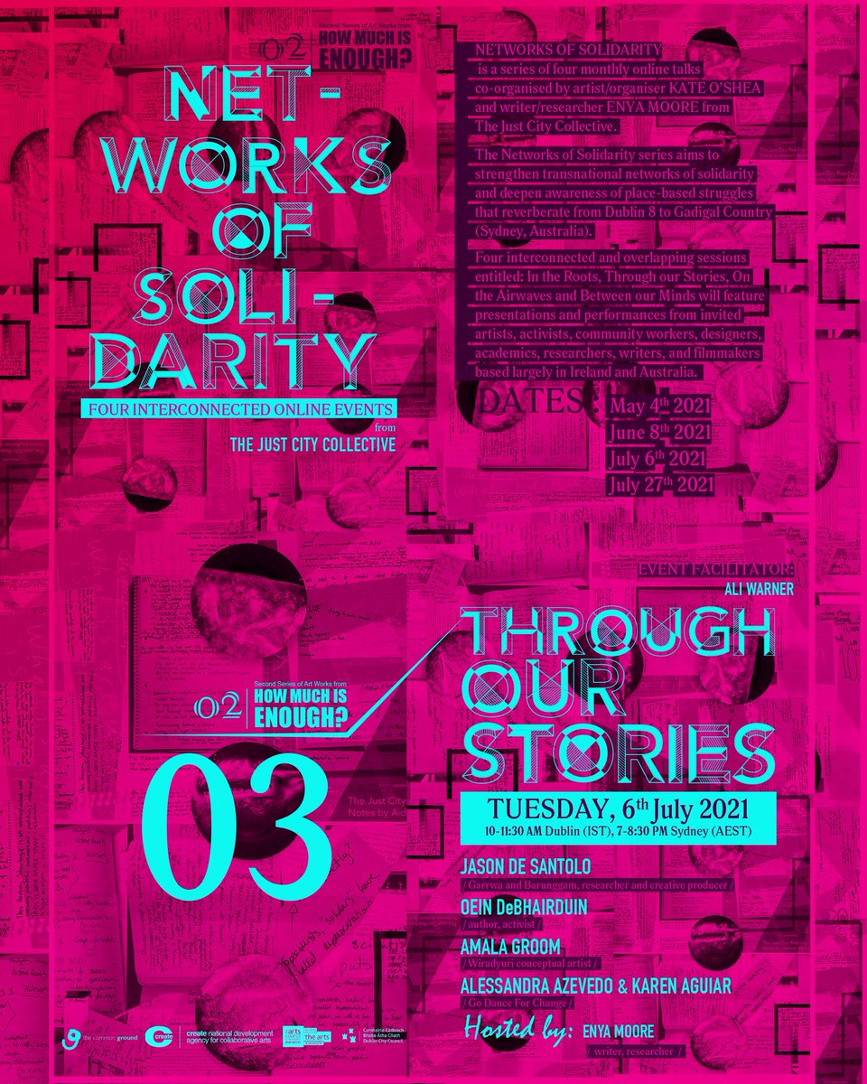 Kate O' Shea (@rumpusx) on Twitter photo Through our Stories | July 6th
Register here: …es-networksofsolidarity.eventbrite.ie
Jason De Santolo, Oein DeBhairduin, Amala Groom, Alessandra Azevedo & Karen Aguiar
Host: <a href="/enya_moore/">enya moore</a>
Programme pdf: create-ireland.ie/wp-content/upl…
<a href="/CommonGroundDub/">Common Ground in The Lodge</a> <a href="/CreateIreland/">Create Collaborative Arts</a> Through our Stories | July 6th
Register here: …es-networksofsolidarity.eventbrite.ie
Jason De Santolo, Oein DeBhairduin, Amala Groom, Alessandra Azevedo & Karen Aguiar
Host: <a href="/enya_moore/">enya moore</a>
Programme pdf: create-ireland.ie/wp-content/upl…
<a href="/CommonGroundDub/">Common Ground in The Lodge</a> <a href="/CreateIreland/">Create Collaborative Arts</a>