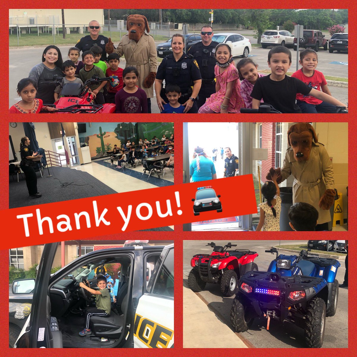 Elsa_S_Garcia's tweet photo. Our Kinder ESL and Bilingual students got to explore a police car and ATVs all thanks to the amazing SAFFE Officer Aguero and McGruff! Thank you!! @NisdBILESL @VictorRaga1 @Espinoza4810 @SATXPolice #SummerStateMandated2021 https://t.co/9nf0RzFTg1