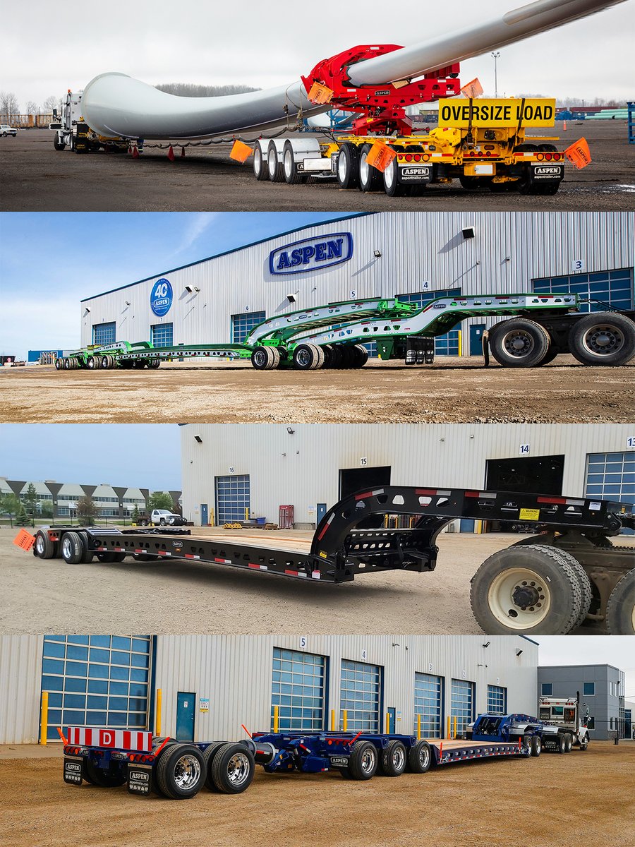 truckpaper's tweet photo. For more than 40 years, @aspentrailers has been manufacturing & selling heavy-haul transportation #trailers for various industries.
Line up pictured below:
- Blade Transporter
- Cali Big 9
- Expando
- 10 Axle
Call them at 1 800 832 9410 for details
#TruckPaper #AspenTrailers https://t.co/9vDwBNomDK