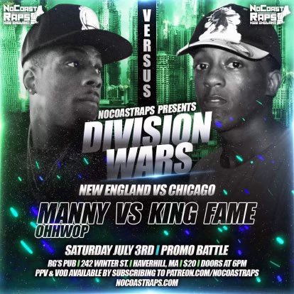 NoCoastNE's tweet photo. @MOhhwop v @kingfame_usg #nocoast #familyshit #thisleagueisbullshit #divisionwars #longlivewhiteshadow cc: @CLASH_WS @ThisIsCjA @Beretta_Broke @NoCoastRaps @BeastPrimus @Billblazedagawd @shakezu @YOSkaZOG https://t.co/7Fd68dWJ7I