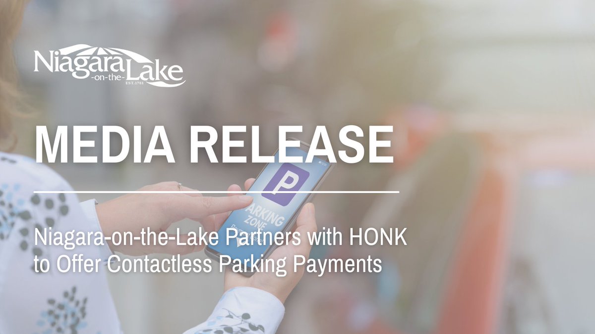 #NOTL is thrilled to partner with <a href="/HonkMobile/">HONK</a> to give residents &amp; visitors access to a contactless parking experience. Effective July 5, drivers have 2 touch-free ways to pay for parking in NOTL's Heritage District. Click here to learn more: bit.ly/3h9C36S