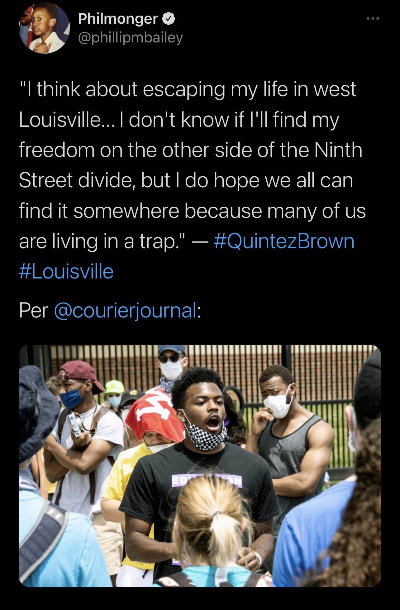 Joy 🐎 Priest on Twitter "Louisville writer & activist Quintez Brown