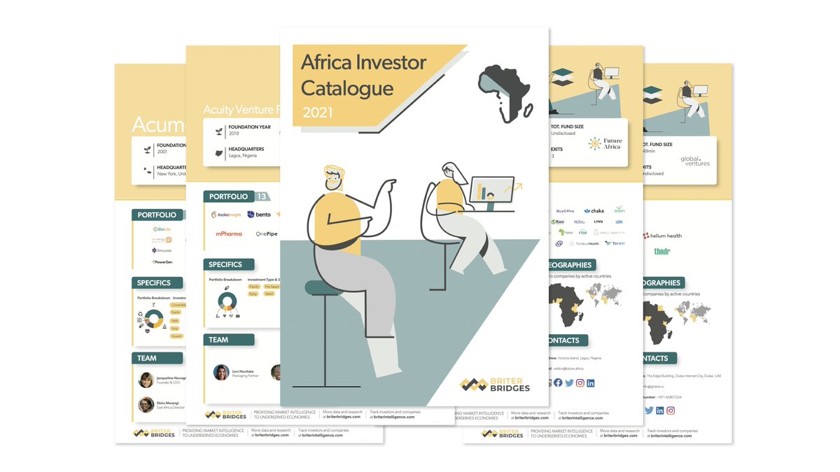 🗂 Investor Catalogue 2021 (Vol. 1), which showcases 5️⃣0️⃣+ leading investors on the continent, is our latest FREE resource for founders, co-investors, and researchers looking to learn more about #Africa's funding landscape. Download it at: briterbridges.com/reports 💡