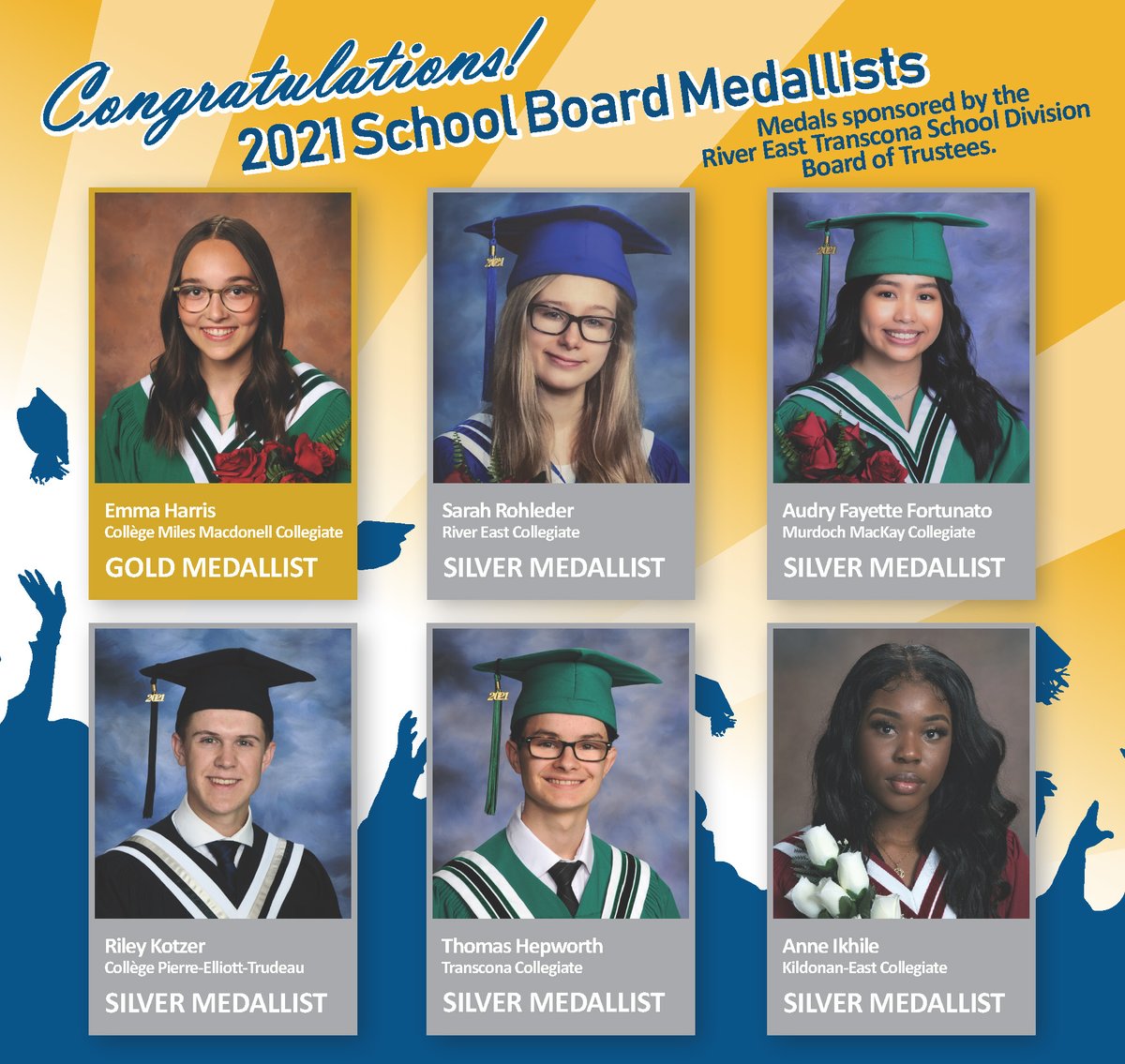 RETSDschools's tweet photo. Congratulations to our School Board Medallists! These students put in a lot of hard work in order to be chosen by the RETSD board of trustees to receive this honour. #CongratsRETSDgrads #Classof2021 #CreatingStudentSuccess 🎓 https://t.co/T8kepKbhxT