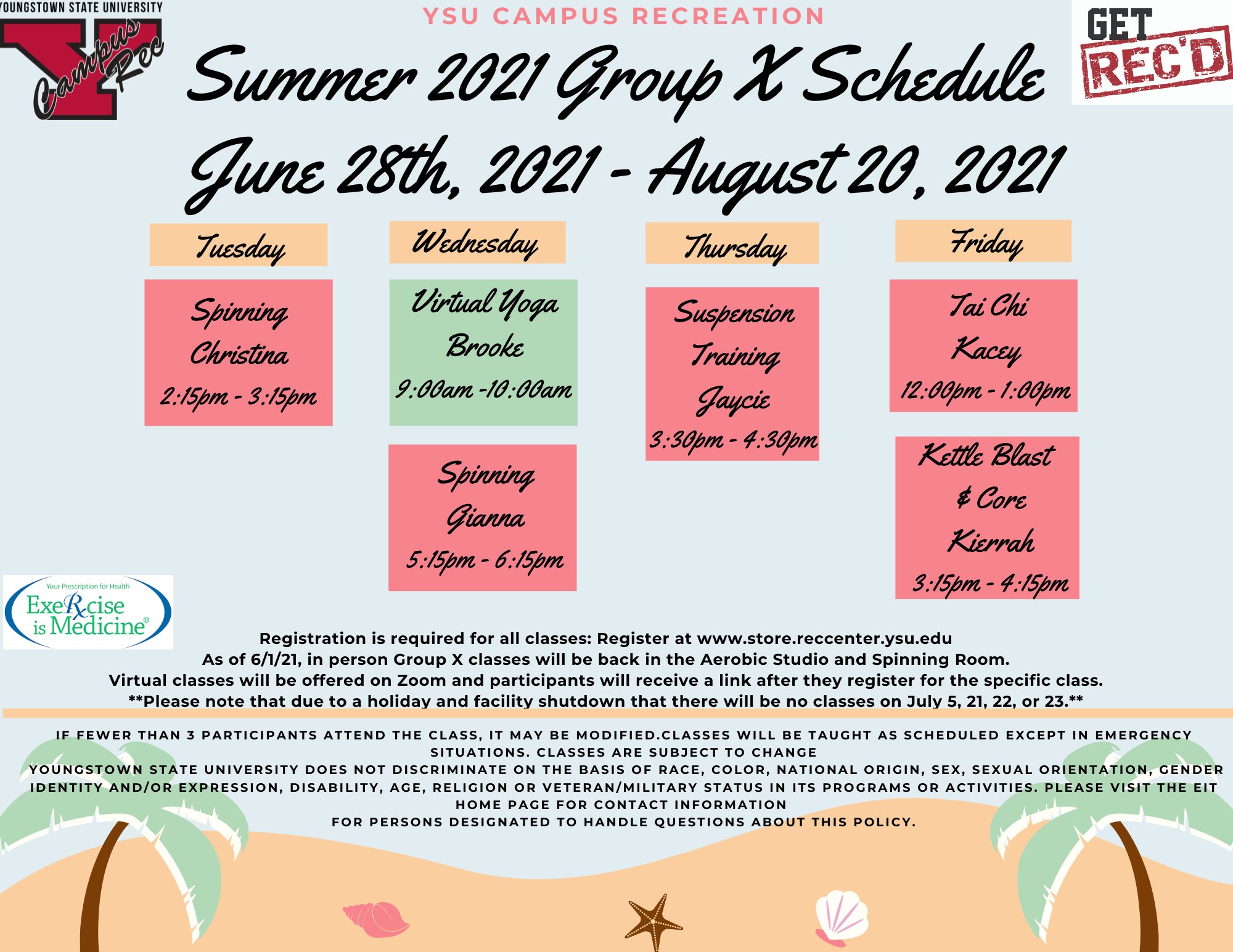 YSU Campus Rec 🐧 on Twitter "There is still time to get fit this