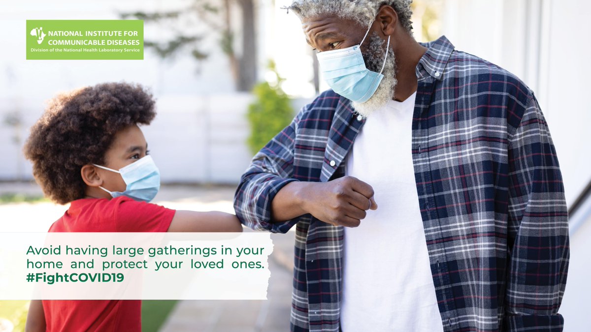 nicd_sa's tweet photo. It is easy to let your guard down once you are home. But this is the time to be extra cautious since you could pass the infection to more vulnerable members of the family. Avoid having large gatherings in your home and protect your loved ones. #3rdWave #FightCOVID19 https://t.co/39nfoROH72