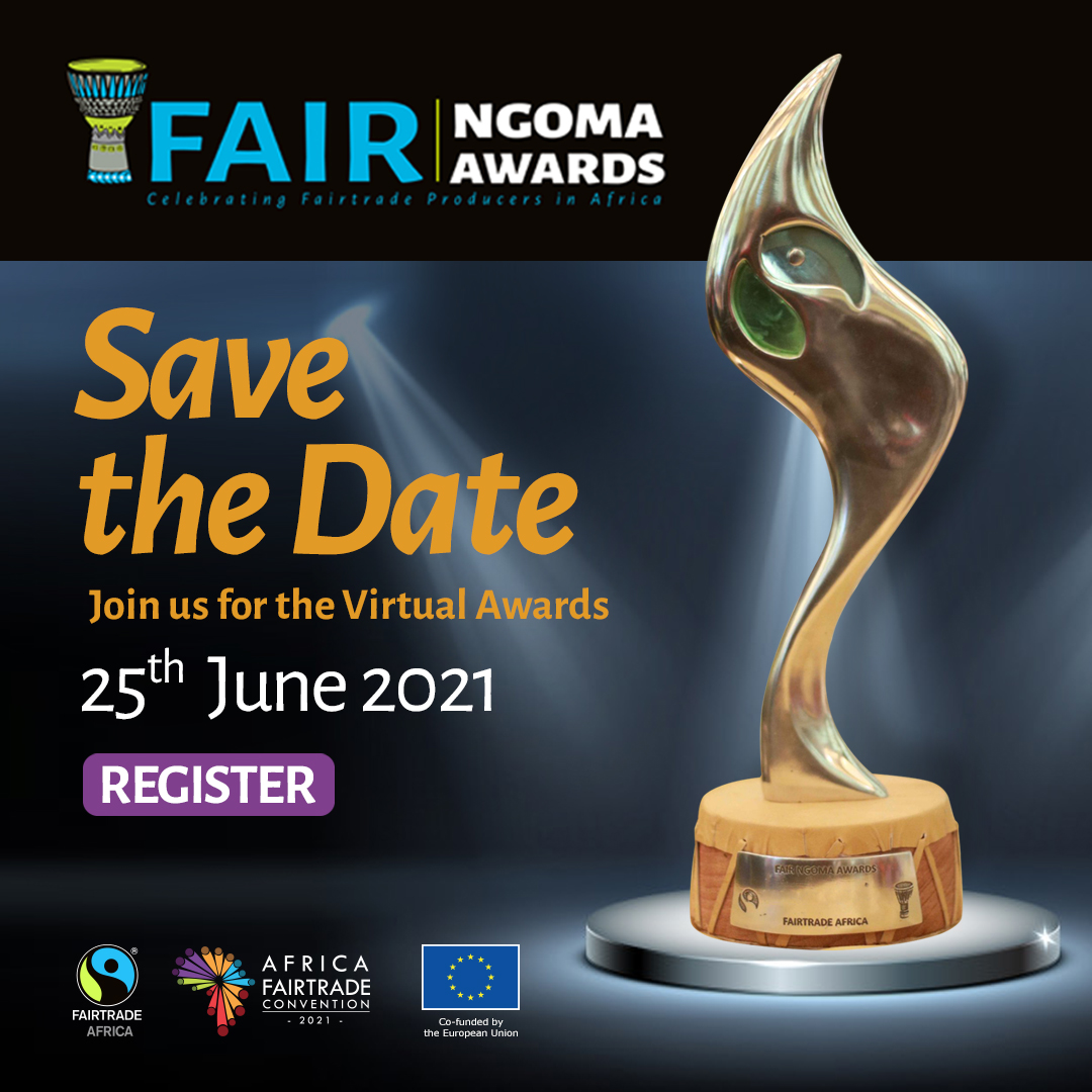 FairtradeAfrica's tweet photo. Are you ready for the #FairNgomaAwards? We are starting in T-30minutes! π
Let's dress up, get a glass of wine or a cup of Fairtrade coffee and let's celebrate Fairtrade Producers across the continent.
#FairtradeAfrica
#ProducersLead
#AfricaFairtradeConvention https://t.co/XW7n2fpoVs