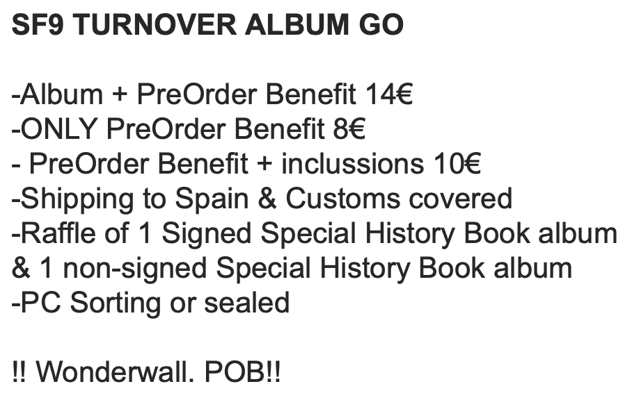1218menos95's tweet photo. Hi~ Please, Help me share🙇‍♀️
My friends are opening a SF9 TURN OVER SPAIN / WW album GO✨

✨14€/ album EMS included
✨Wonderwall. POB
✨More info on images

For any question, don't hesitate to DM me🥰

Form: https://t.co/fsspx5ioaf

@SF9official 
#SF9 #에스에프나인 #TURNOVER https://t.co/CIcwRvwIbw