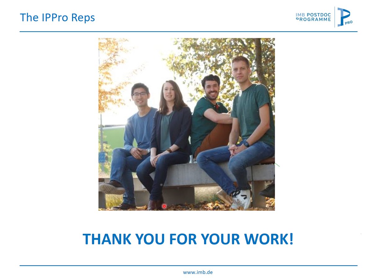 imbmainz's tweet photo. Postdocs are the vital lymph of research 👨🔬👩🔬
Many thanks to all #IPPro postdocs who joined this week's #postdoc assembly: your work & your feedback are precious!
#postdoclife #postdocprogramme #IMBpostdocs https://t.co/EosFa79nTc