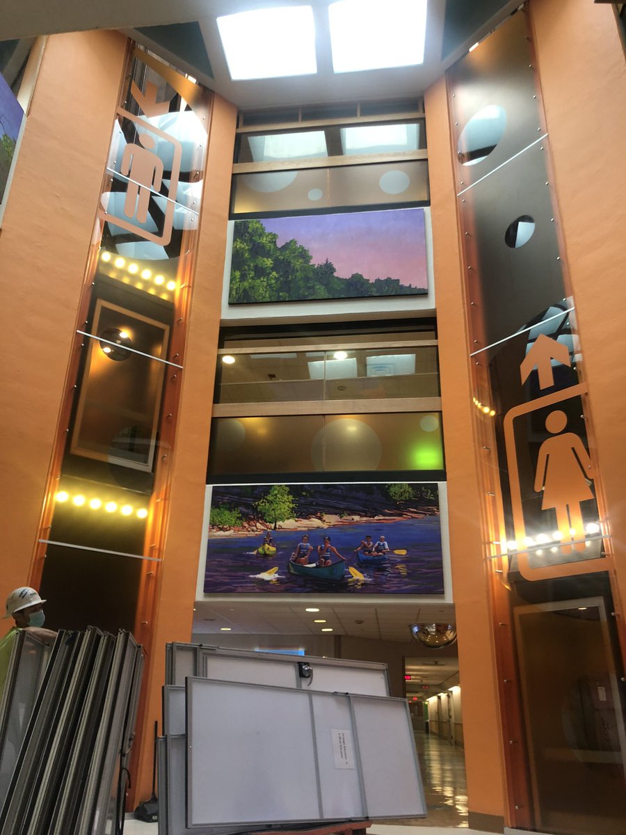 The new Orange elevators! #wayfinding #colorzones
