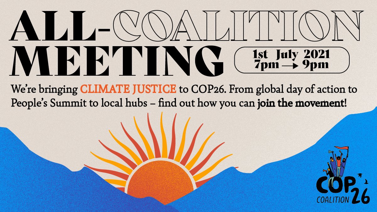 Next Thursday, come and hear our exciting plans to bring #climatejustice to COP26 🤩🌱

From local hubs to global day of action to the People's Summit, there are many ways for you to get involved and build people-power for system change ✊

Find out more: tinyurl.com/allcoalitionju…